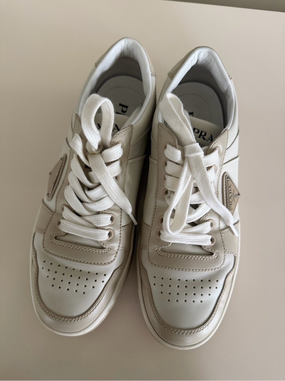 Prada Downtown sneaker, women’s White Low-Top Leather - Picture 2 of 10